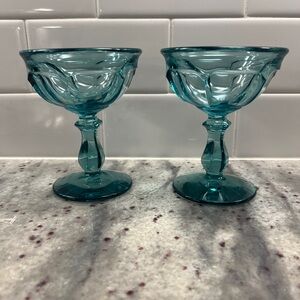 5 RARE Vintage Imperial Glass Old Williamsburg Light Blue Beverage Sherbet Glass